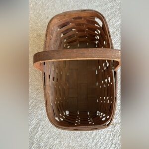 Handcrafted Brown Woven Basket with Handle